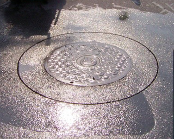 既設舗装面円形カッター切断完了